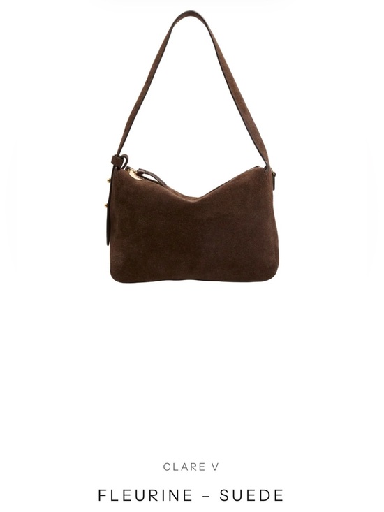 Clare V Handbags - Clare V Brown Suede Shoulder Bag with Gold Hardware